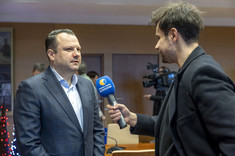 R. Kalisz podczas wywiadu,