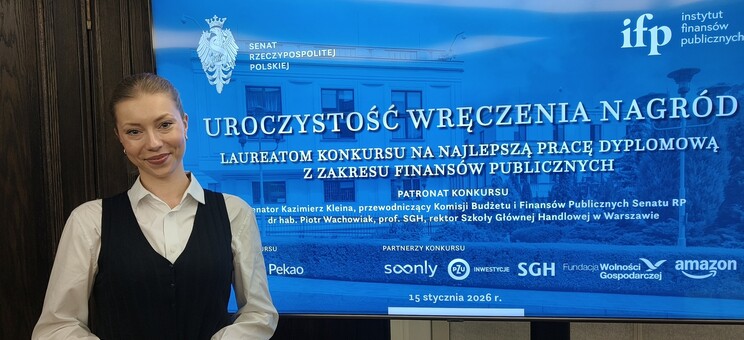 M. Kaszuba, studentka na kierunku finanse i rachunkowość na Wydziale Zarządzania,