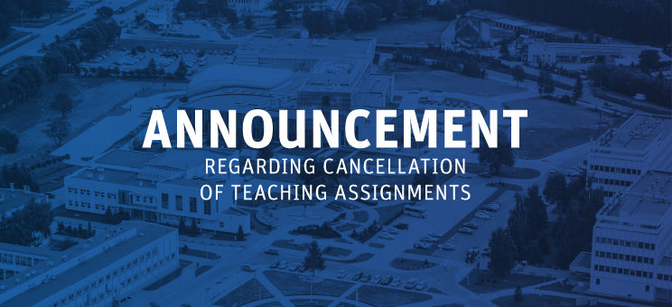 Rector’s announcement on the cancellation of teaching assignments